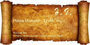 Haselbauer Irén névjegykártya
